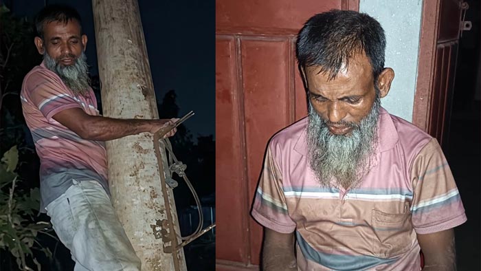 রাতের আঁধারে পল্লী বিদ্যুতের খুঁটি সরাতে গিয়ে সরঞ্জাম ও মোটরসাইকে ফেলে পালালো চক্র