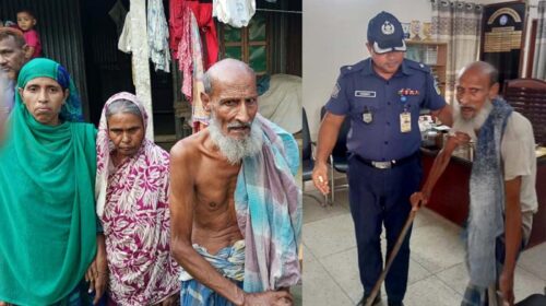 ঈশ্বরগঞ্জে বৃদ্ধের পাশে ওসি সাজ্জাদ রোমন: দ্রুত পদক্ষেপে মিলল সমাধান