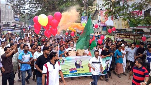 ঈশ্বরগঞ্জে যুবদলের প্রতিষ্ঠাবার্ষিকীতে জুয়েল রানার নেতৃত্বে বর্ণাঢ্য র‍্যালি